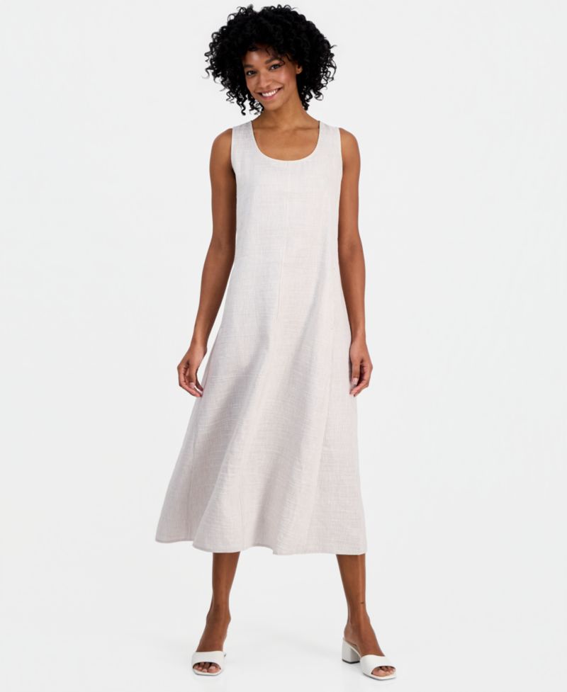 Women's Striped Sleeveless Scoop-Neck Dress