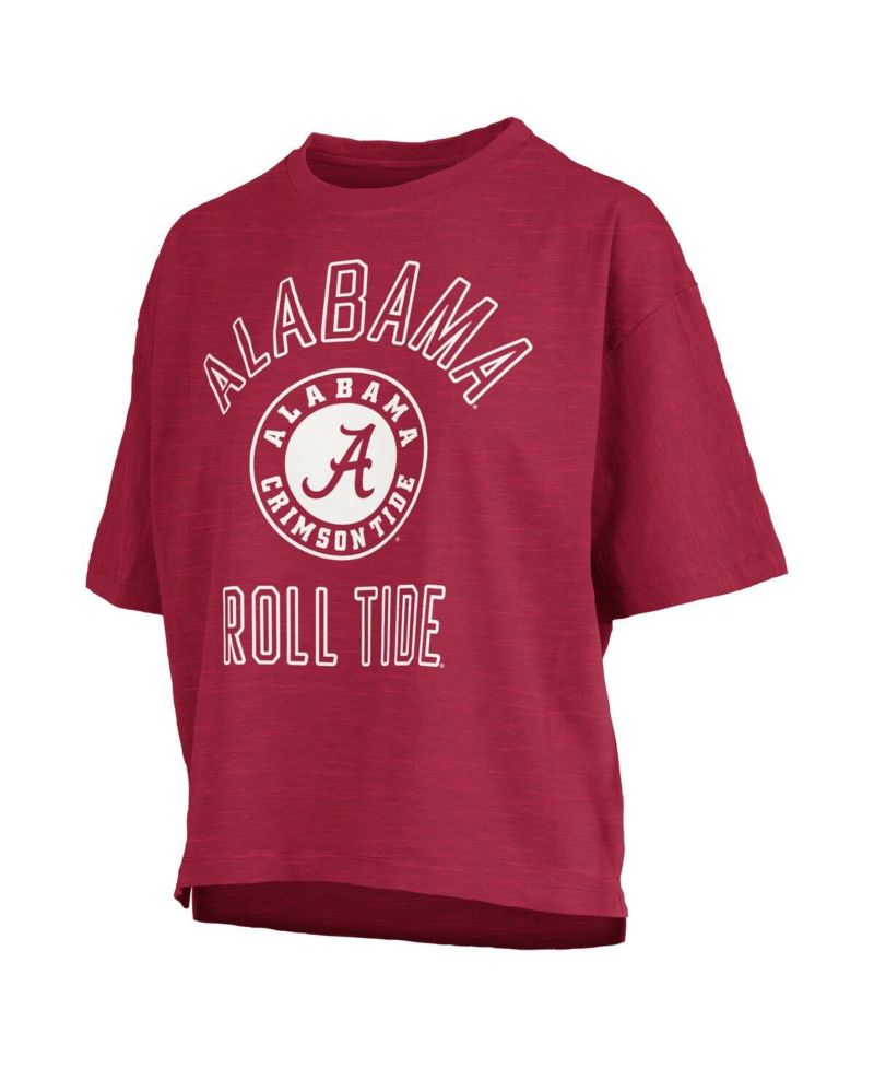 Women's Crimson Alabama Crimson Tide Motley Crew Bishop Waist Length Oversized Slub T-Shirt