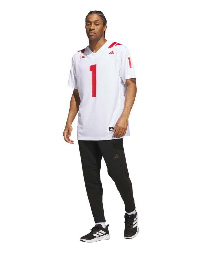 Men's #1 White Nebraska Huskers Away Premier Football Jersey