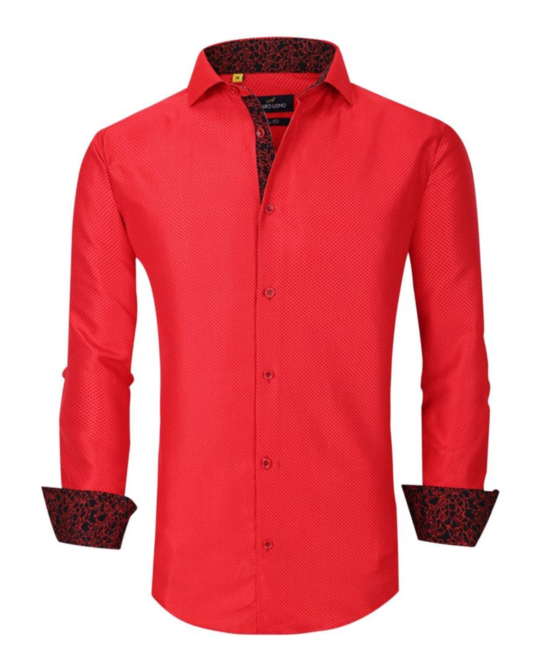 Men's Slim Fit Business Nautical Button Down Dress Shirt