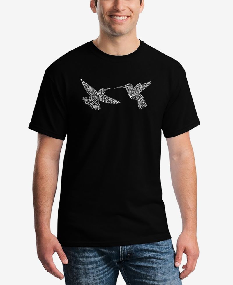 Men's Hummingbirds Printed Word Art T-shirt