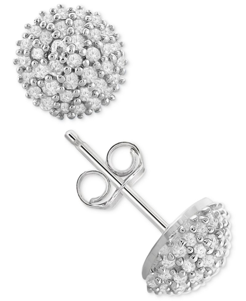 Diamond Pav&eacute; Stud Earrings (1/4 ct. t.w.) in Sterling Silver