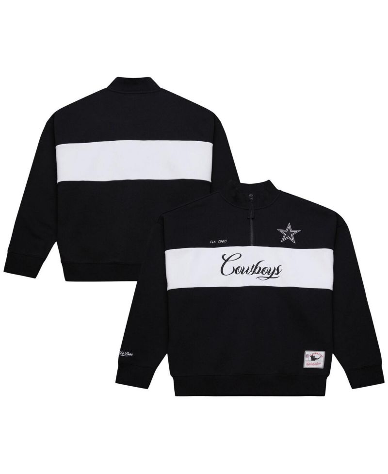 Mitchell Ness Women's Black Dallas Cowboys Quarter-Zip Jacket