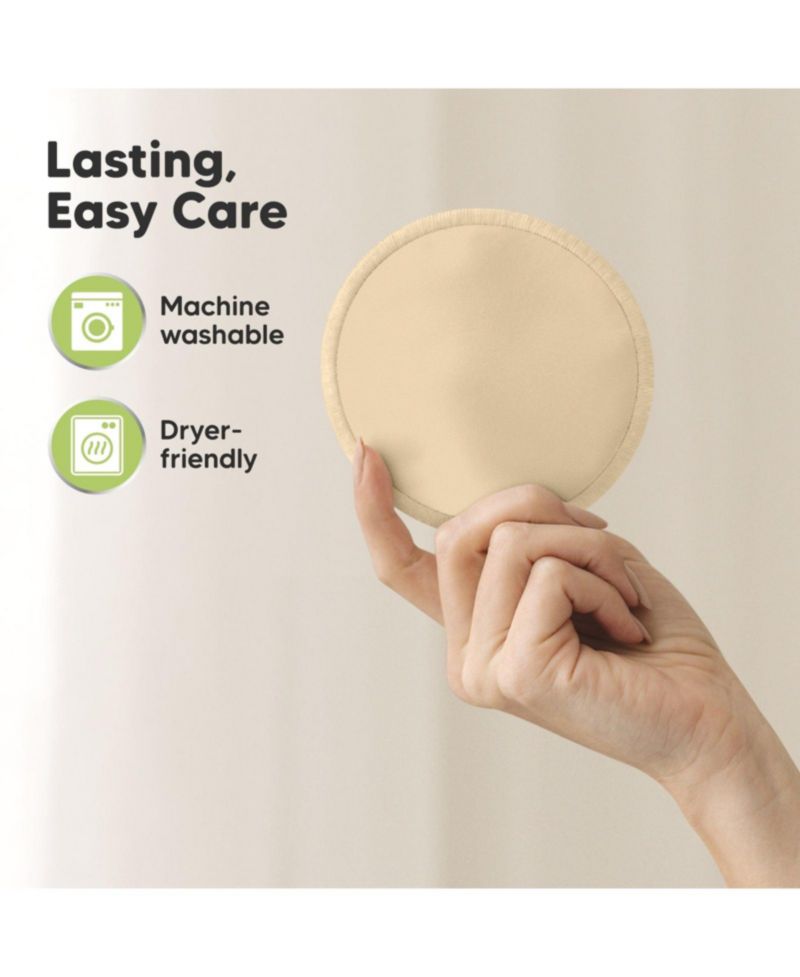 14pk Soothe Reusable Nursing Pads for Breastfeeding, 4-Layers Organic Breast Pads, Washable Nipple Pads