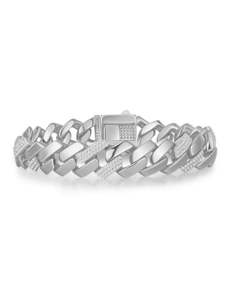 Radiant 14K Gold Plated CZ Pave Cuban Curb Link Bracelet