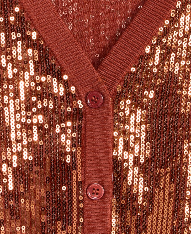 Women's Sequin V-Neck Cardigan