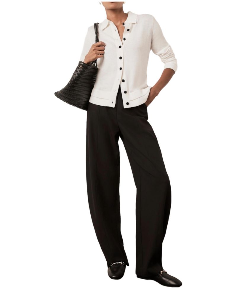 Women's Button-Front Layered Cotton-Blend Top