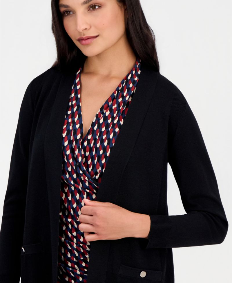 Women's Shawl-Collar Open-Front Cardigan