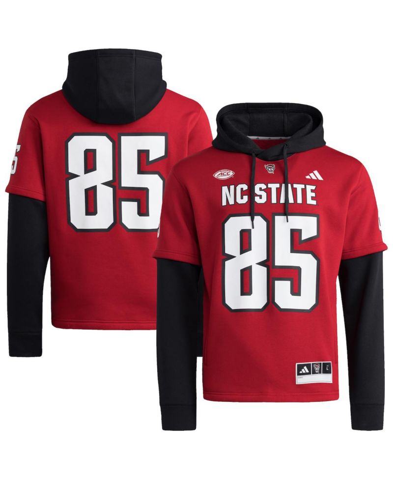 Men's Red NC State Wolfpack Jersey Pullover Hoodie