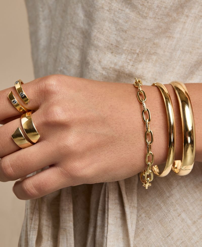 Lightweight Paperclip Link Chain Bracelet in 10k Gold