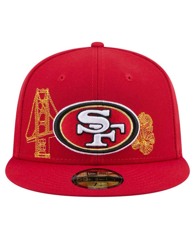 Men's Scarlet San Francisco 49ers State Stitch 59FIFTY Fitted Hat