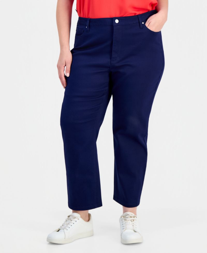 Plus Size Lexington High Rise Crop Straight Leg Jeans