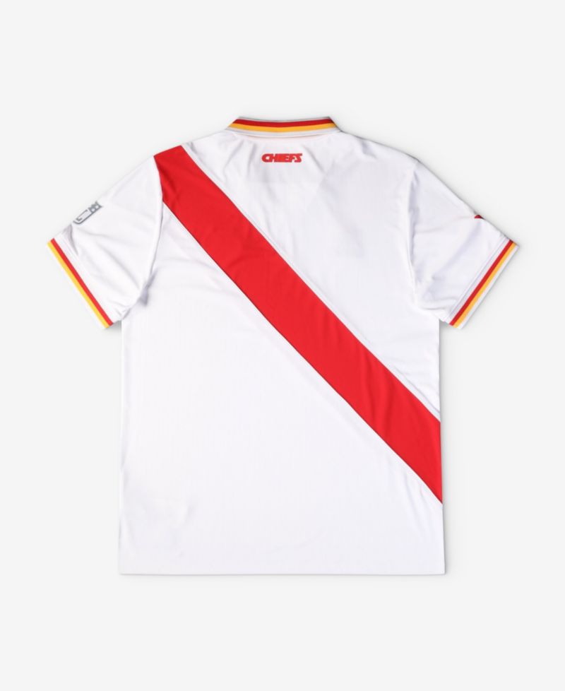 Big Boys and Girls White Kansas City Chiefs Football x Football Collared Fan Jersey