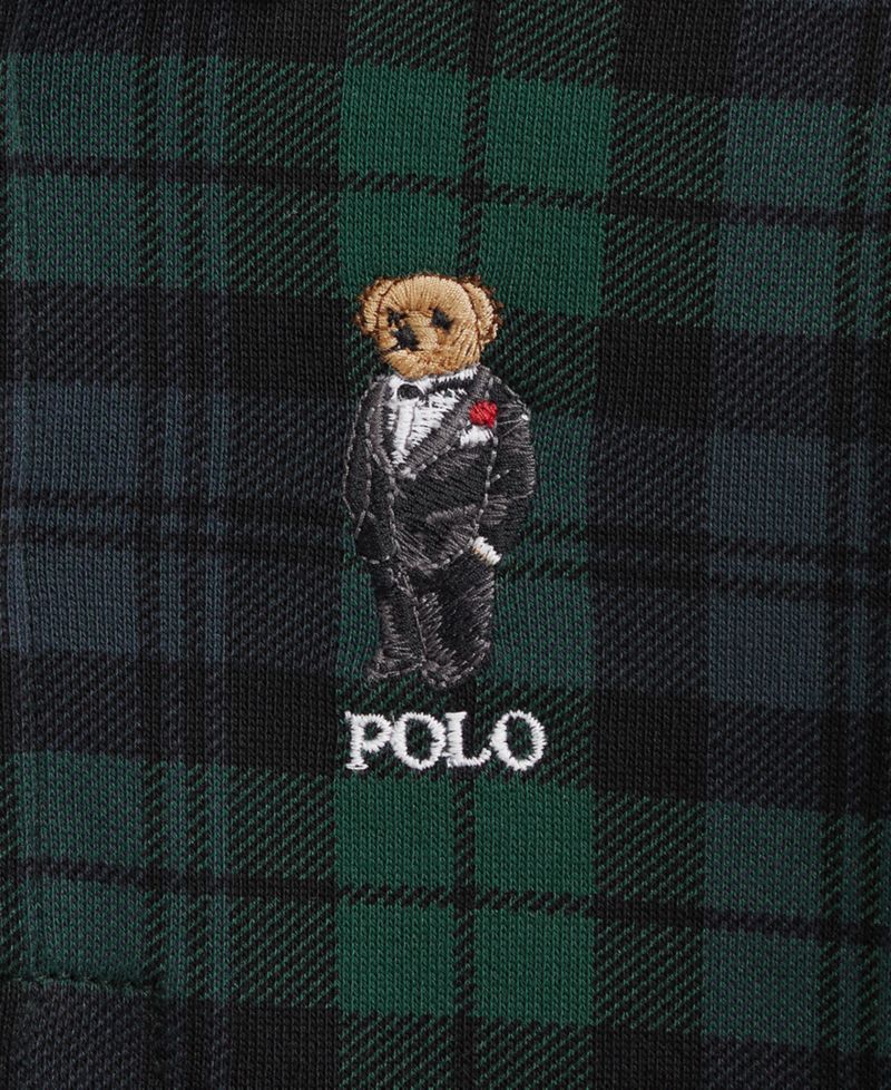 Boys' 2T-7 Polo Bear Plaid Rugby Sweatshirt
