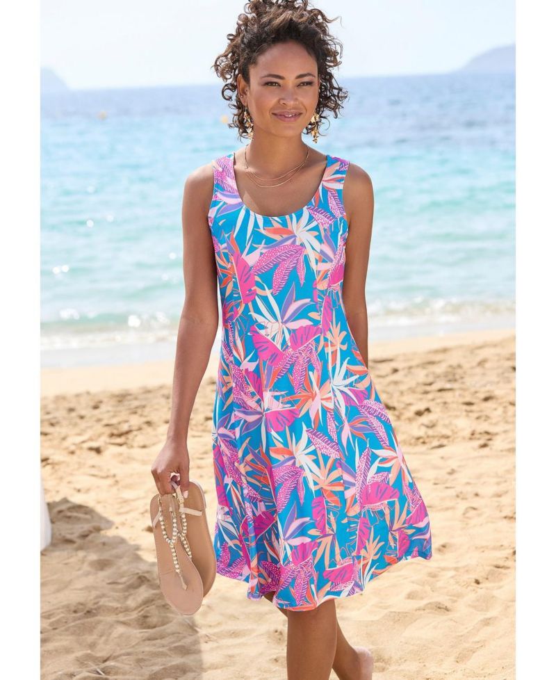 Women's Floral-Print A-Line Strappy-Back Sundress
