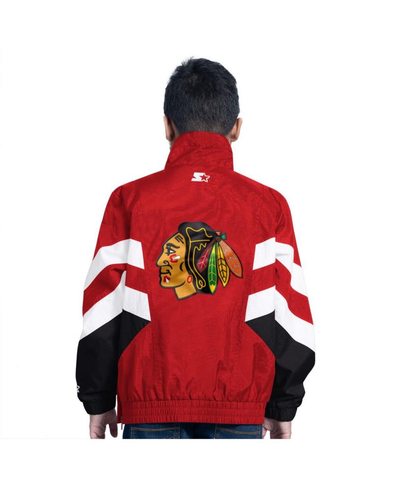 Big Boys and Girls Red Chicago Blackhawks Prospect Half-Zip Pullover Top