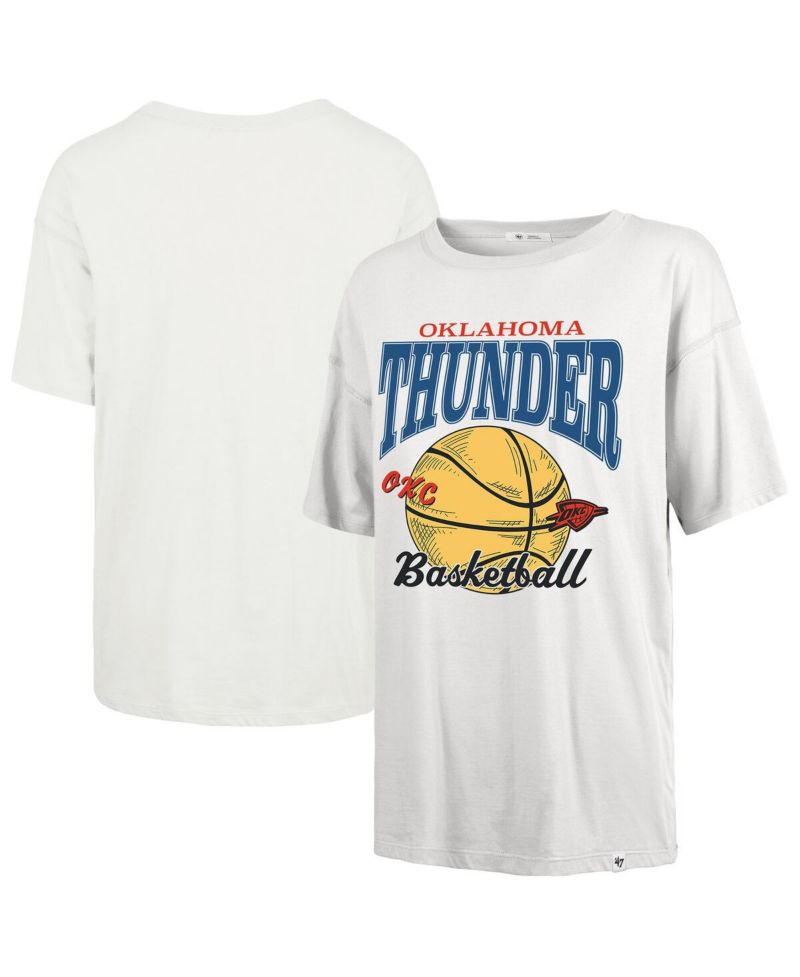 Women's White Oklahoma City Thunder City Edition Down Court Sadie T-Shirt