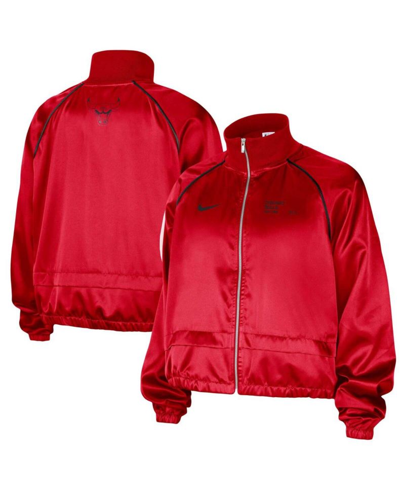 Women's Red Chicago Bulls Courtside Retro Fly Raglan Full-Zip Jacket