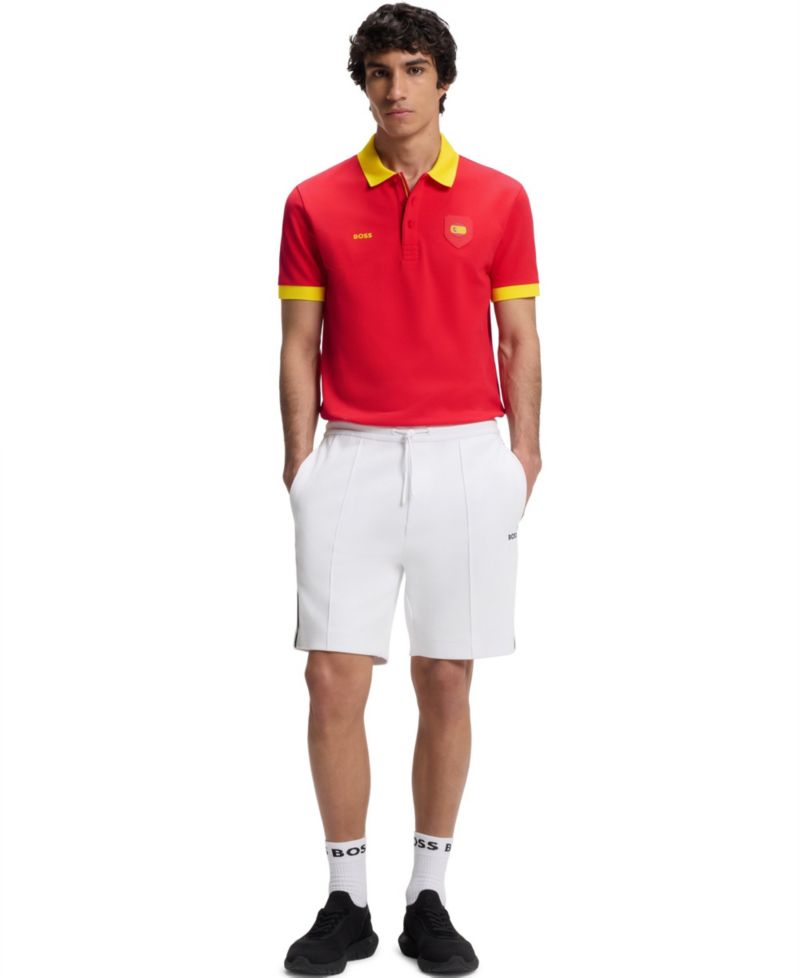 Men's Paddy Spain Country Flag Trim Polo Shirt
