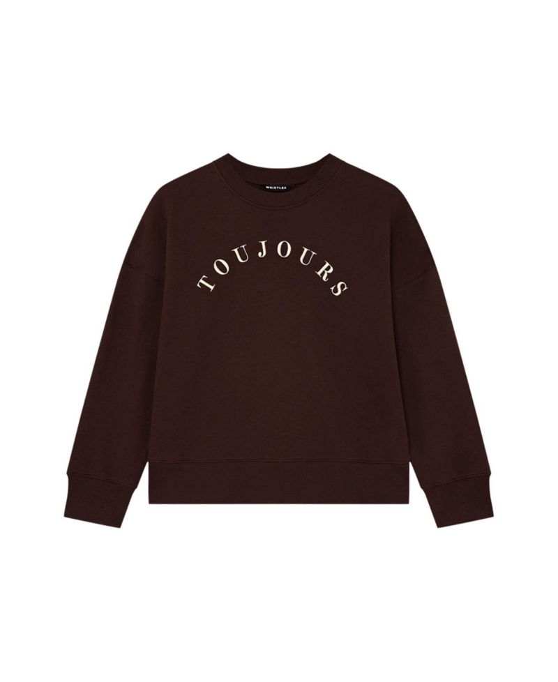 Women's Toujours Logo Relaxed-Fit Crewneck Sweatshirt