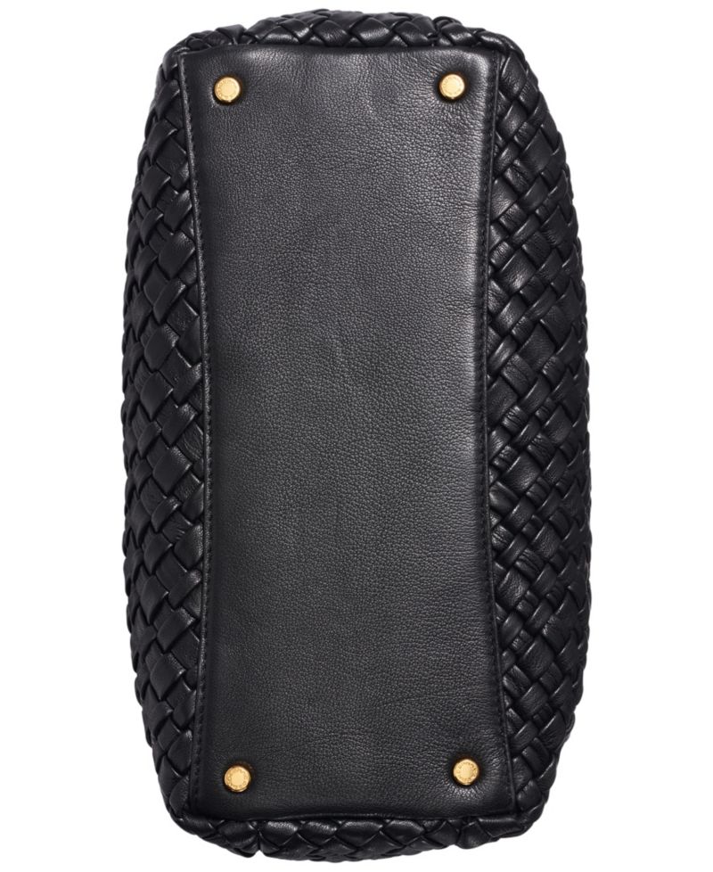 Amagansett Woven Leather Satchel Bag