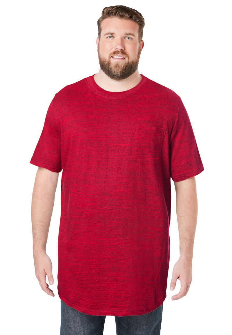 Men's Shrink-Less Lightweight Longer-Length Crewneck Pocket T-Shirt