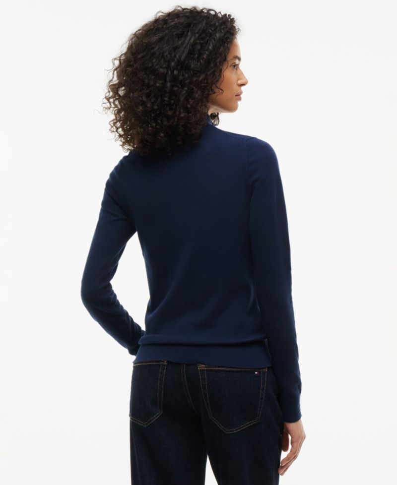 Women's Mock Neck Long-Sleeve Slim-Fit Sweater