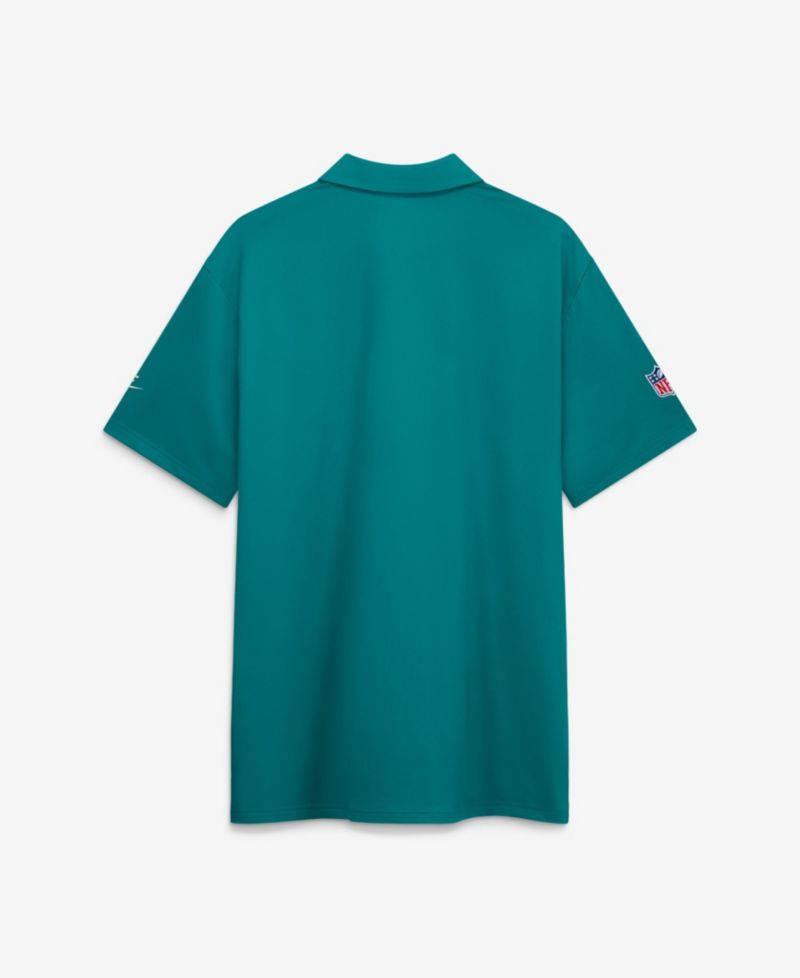 Men's Aqua Miami Dolphins Sideline Powerful Blocking Dri-FIT Tour Polo Shirt