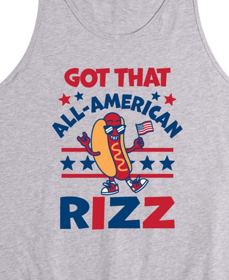 Men's All American Rizz Hotdog Sleeveless Graphic Tank Top