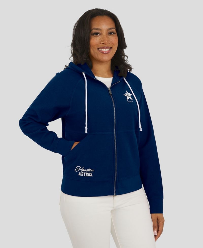 Women's Navy Houston Astros Vintage Full-Zip Raglan Hoodie
