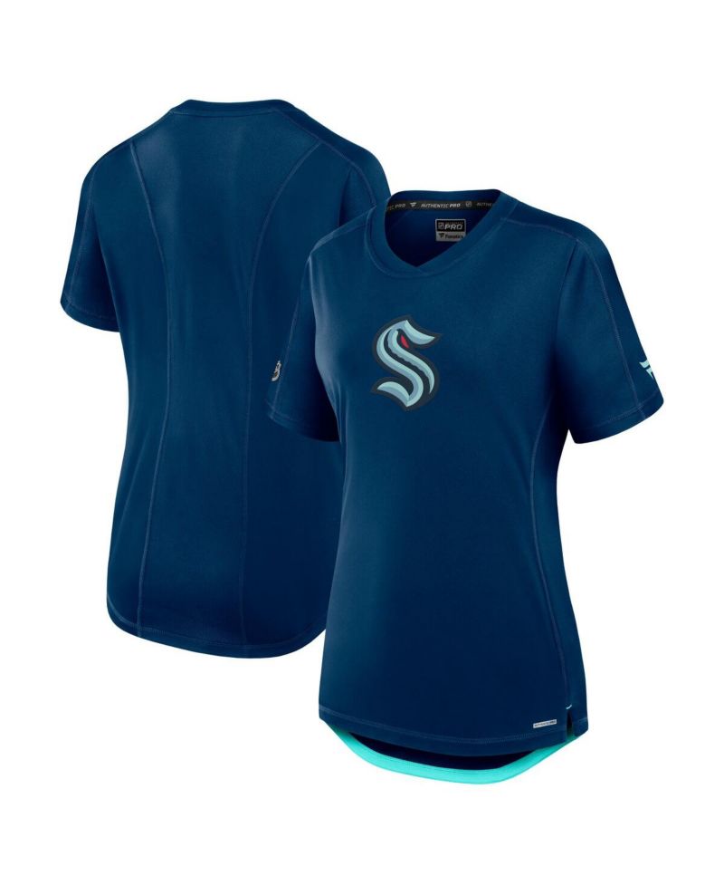 Women's Deep Sea Blue Seattle Kraken Authentic Pro Rink T-Shirt