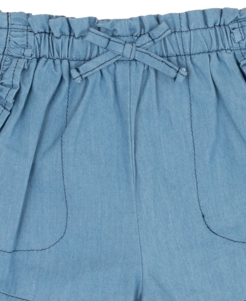 Baby Girls' Embroidered Tank Top and Chambray Shorts, 2-Piece Set