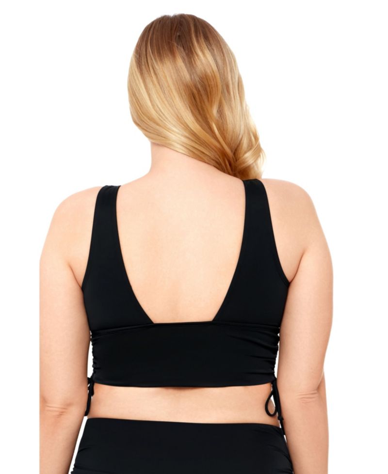 Women's Supportive and Sculpting Cinched Adjustable Midkini Swimsuit Top