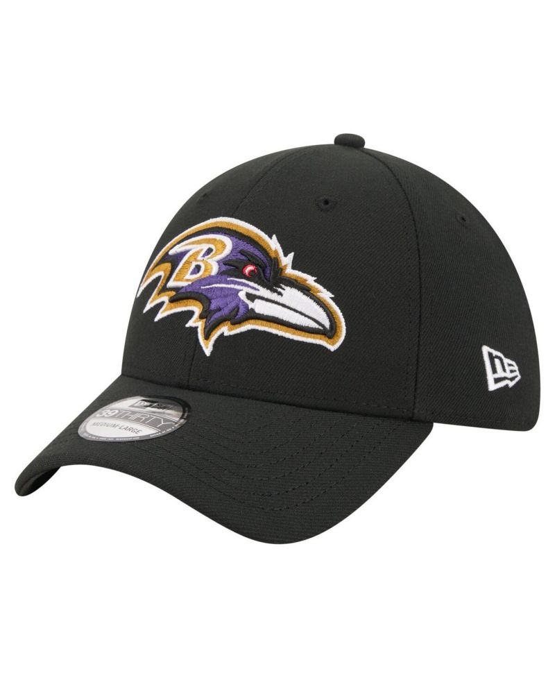 Men's Black Baltimore Ravens Core Team 39THIRTY Flex Hat