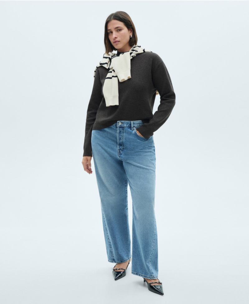 Women's Perkins-Neck Knitted Sweater