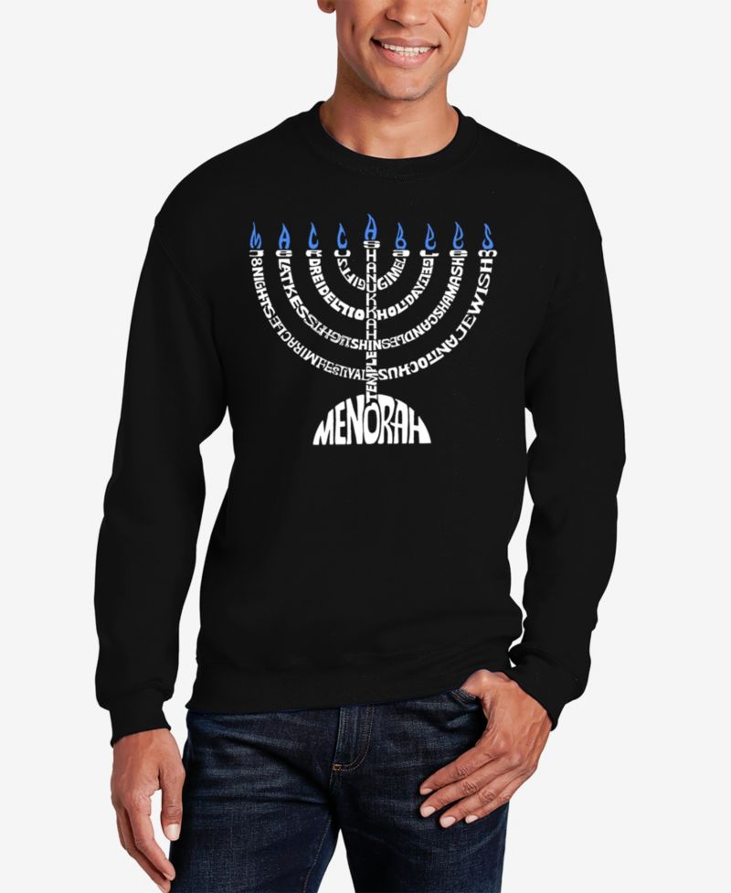 Men's Menorah Word Art Crewneck Sweatshirt