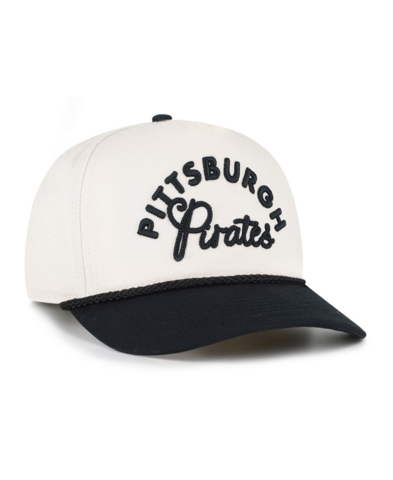 Men's and Women's '47 Natural/Black Pittsburgh Pirates Rope Script Hitch Adjustable Hat