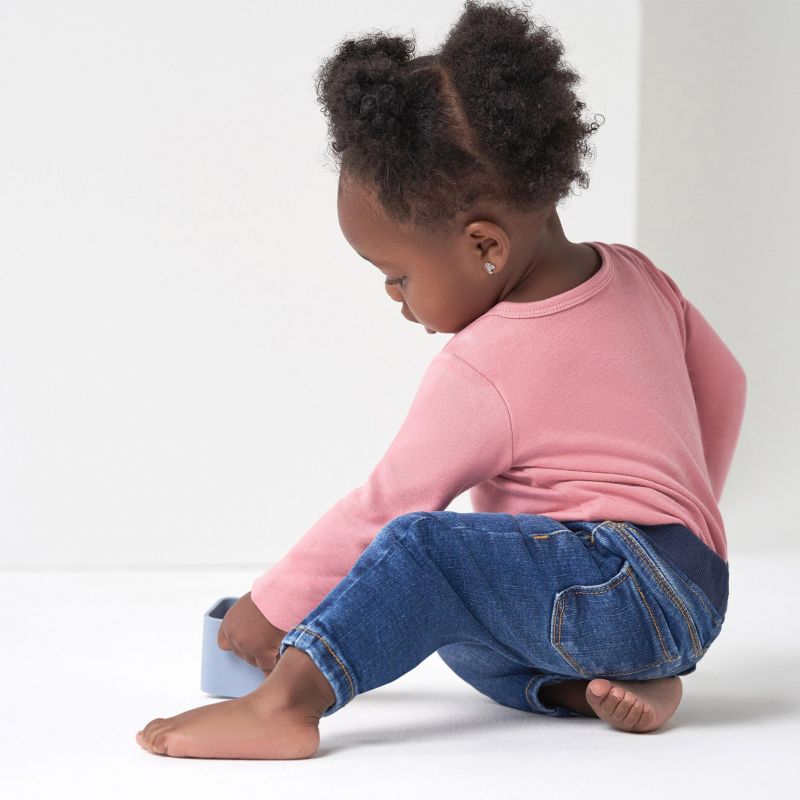 Baby Boys Neutral Rib Waist Skinny Jeans