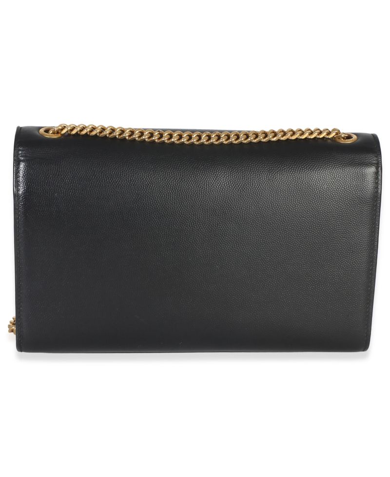 Black Grain De Poudre Medium Kate Chain Bag
