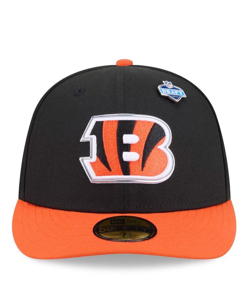 Men's Black/Orange Cincinnati Bengals 2026 NFL Draft Pre-Curved 59FIFTY Fitted Hat