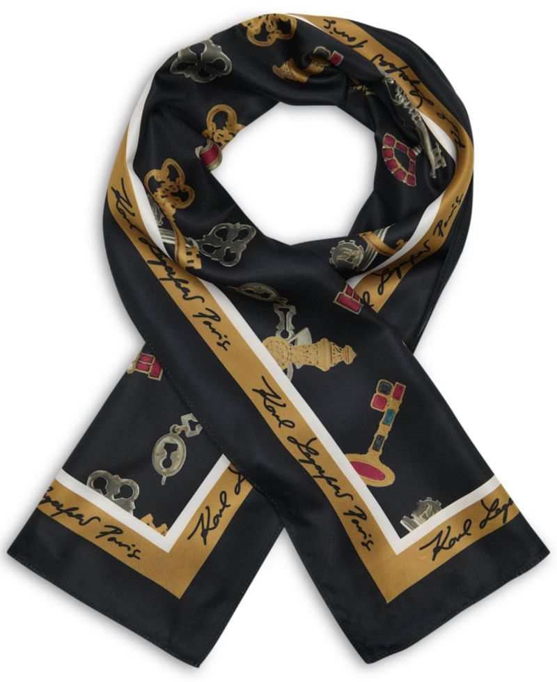 Key Print Square Scarf