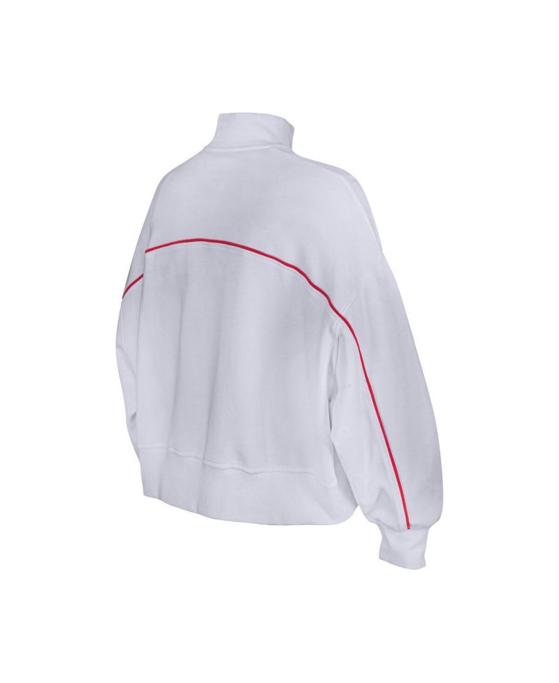 Women's White Kansas City Chiefs Functional Fandom Quarter-Zip Sweatshirt