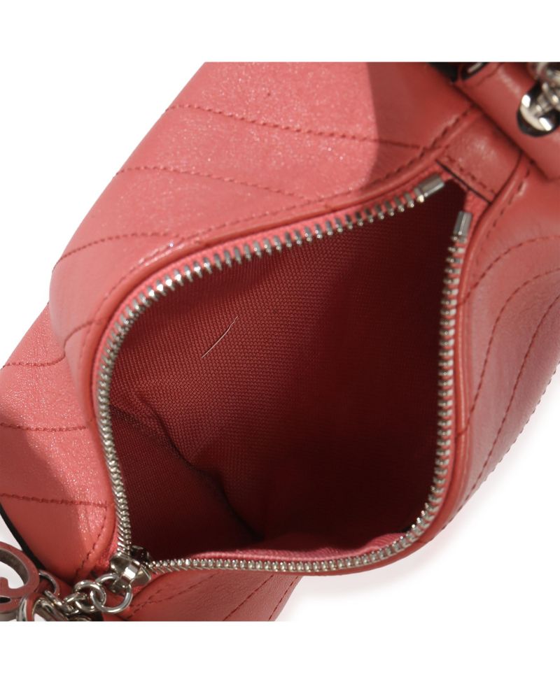 Pink Diagonal Quilted Calfskin Mini Blondie Barrel Bag