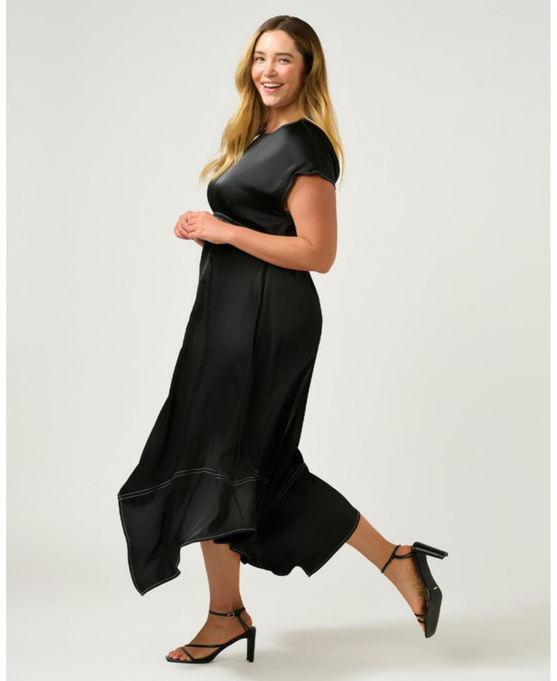 Women's Josephine Contrast Stitch Handkerchief Midi Dress