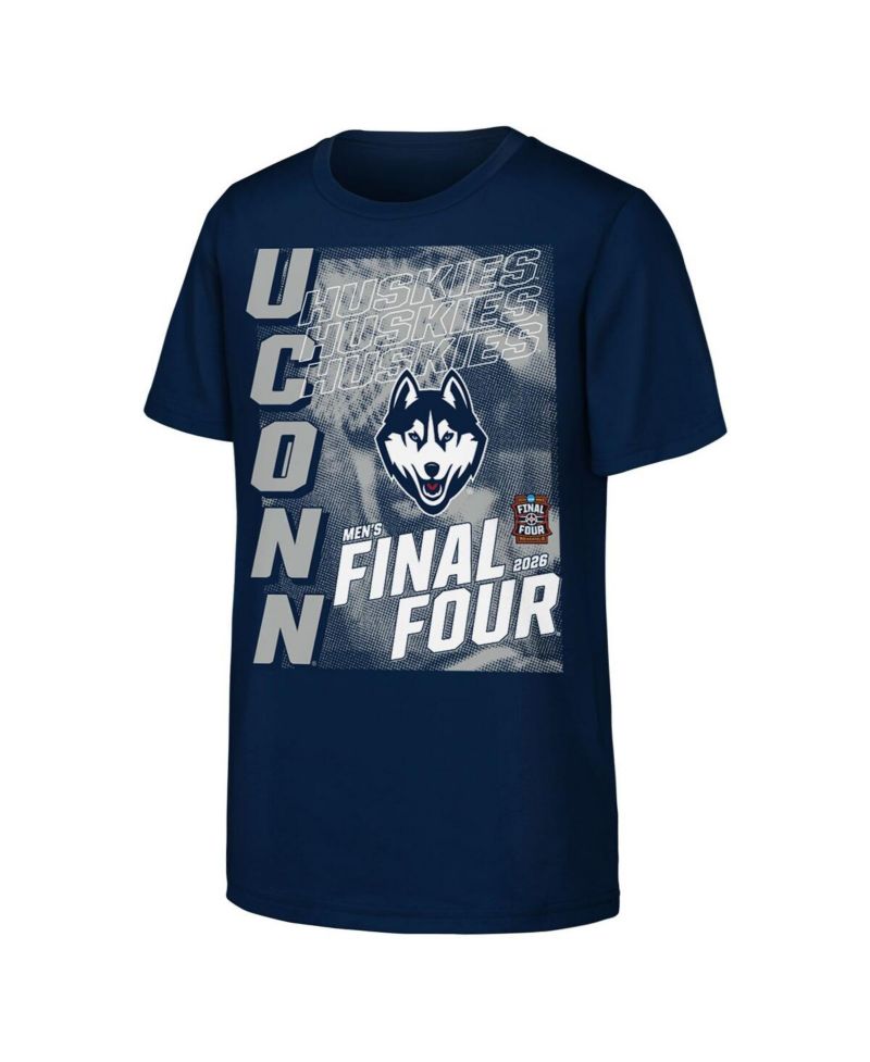 Big Boys and Girls Navy UConn Huskies 2026 NCAA Men's Basketball Tournament March Madness Final Four T-Shirt