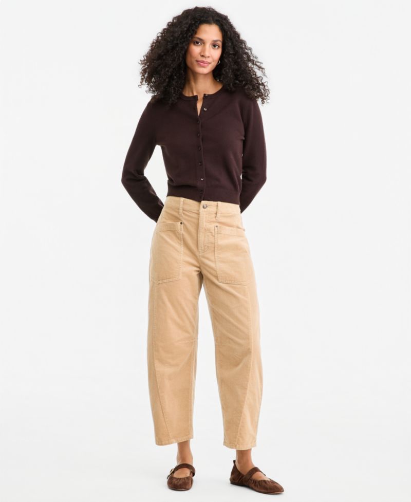 Women's High Rise Corduroy Utility Barrel Pants