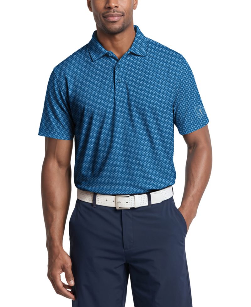 Men's Classic Geometric Print Regular-Fit Polo Shirt