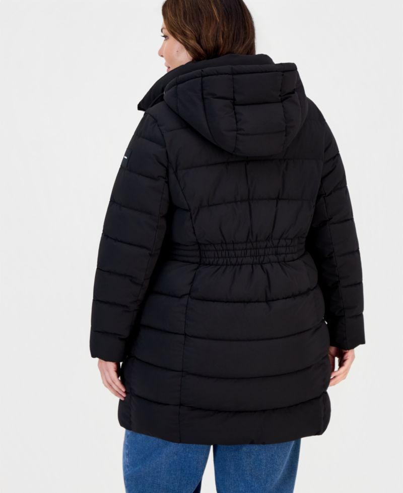 Plus Size Packable Hooded Puffer Coat