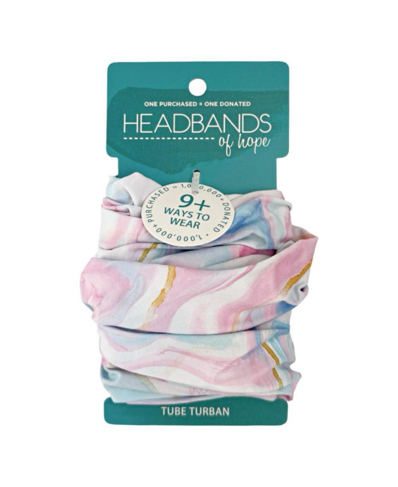 Women's Limited Edition Luxe Tube Turban - Cotton Candy Skies Marble