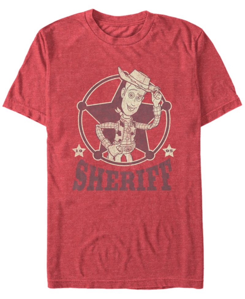Disney Pixar Men's Toy Story Woody The Sheriff Short Sleeve T-Shirt